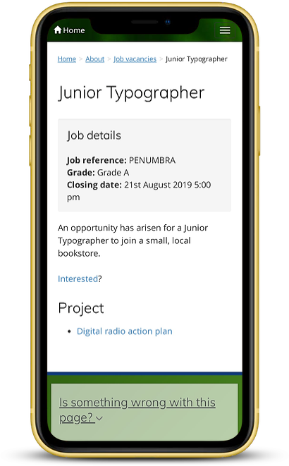 Job vacancies template screenshot