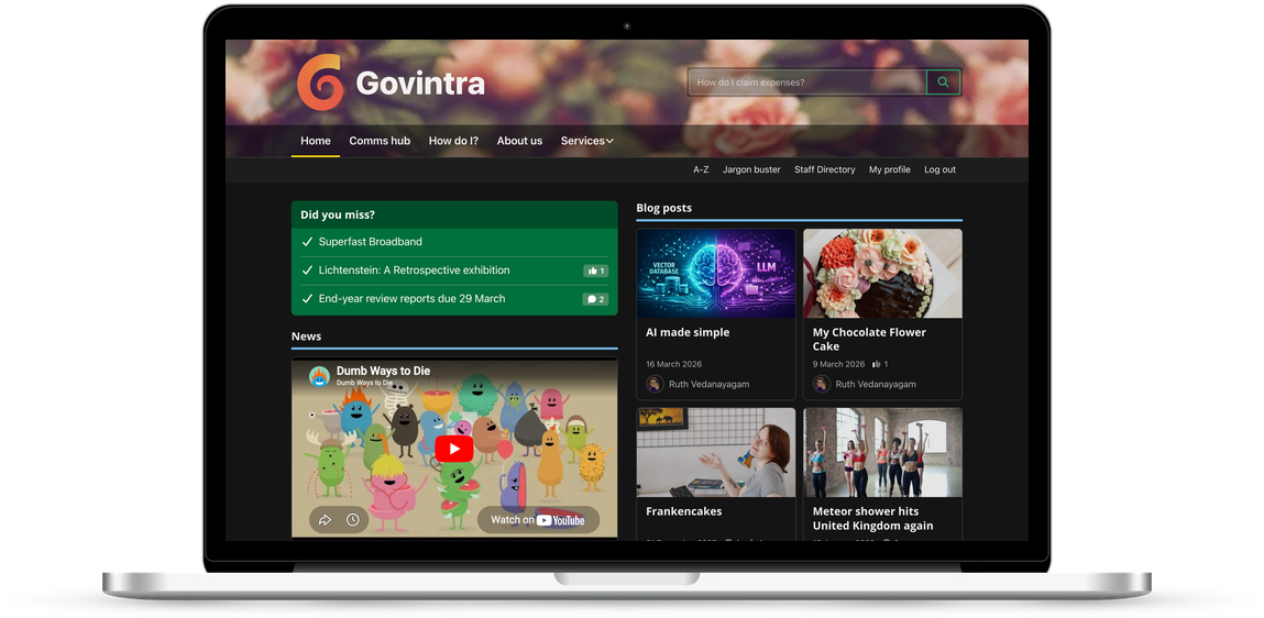 WordPress Intranet - Govintra demonstration website